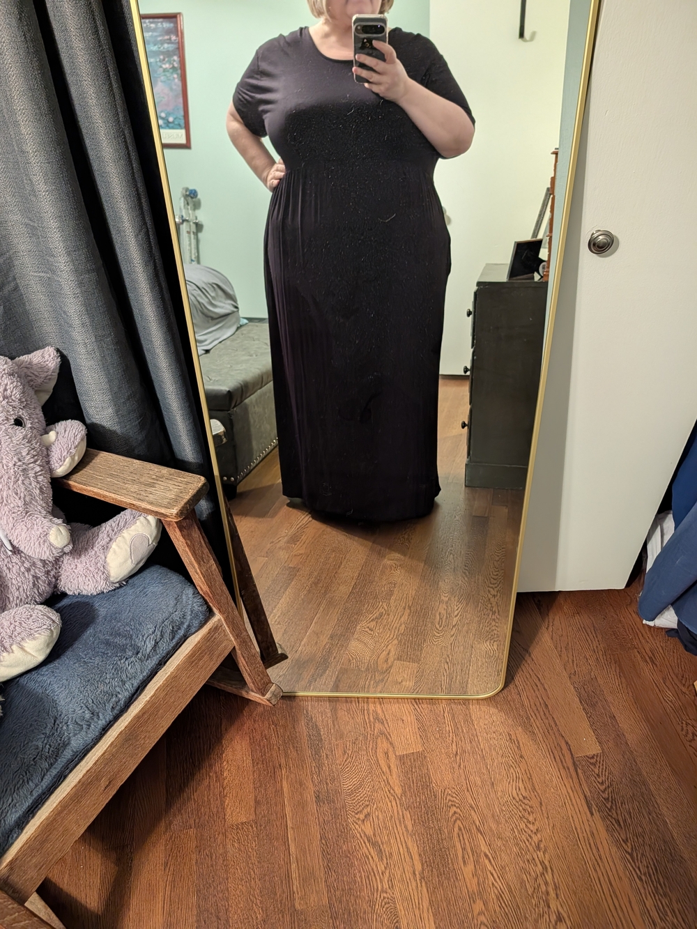 Everyday Short Sleeve Maxi Dress - Black